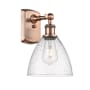 Innovations Lighting Bristol Glass 12" Tall Wall Sconce Antique Copper / Seedy