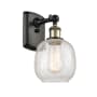 Innovations Lighting Belfast 11" Tall Wall Sconce Black Antique Brass / Clear Crackle