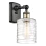 Innovations Lighting Cobbleskill 9" Tall Wall Sconce Black Antique Brass / Deco Swirl