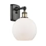 Innovations Lighting Athens 13" Tall Wall Sconce Black Antique Brass / Matte White