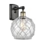 Innovations Lighting Farmhouse Rope 13" Tall Bathroom Sconce Black Antique Brass / Clear / White
