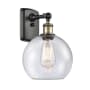 Innovations Lighting Athens 13" Tall Wall Sconce Black Antique Brass / Seedy