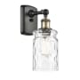 Innovations Lighting Candor 12" Tall Bathroom Sconce Black Antique Brass / Clear Waterglass
