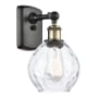 Innovations Lighting Small Waverly 11" Tall Bathroom Sconce Black Antique Brass / Clear