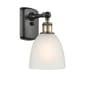 Innovations Lighting Castile 11" Tall Bathroom Sconce Black Antique Brass / White