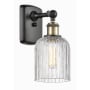 Innovations Lighting Bridal Veil 10" Tall Wall Sconce Black Antique Brass / Clear