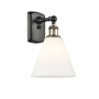 Innovations Lighting Berkshire 12" Tall Wall Sconce Black Antique Brass / Matte White