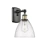 Innovations Lighting Bristol Glass 12" Tall Wall Sconce Black Antique Brass / Seedy