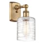 Innovations Lighting Cobbleskill 9" Tall Wall Sconce Brushed Brass / Deco Swirl