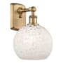 Innovations Lighting White Mouchette 11" Tall Wall Sconce Brushed Brass / White Mouchette