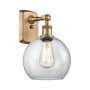 Innovations Lighting Athens 13" Tall Wall Sconce Brushed Brass / Clear