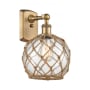 Innovations Lighting Farmhouse Rope 13" Tall Bathroom Sconce Brushed Brass / Clear / Brown
