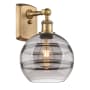 Innovations Lighting Rochester 11" Tall Wall Sconce Brushed Brass / Light Smoke