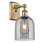 Innovations Lighting Bella 11" Tall Wall Sconce Brushed Brass / Light Smoke