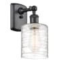 Innovations Lighting Cobbleskill 9" Tall Wall Sconce Matte Black / Deco Swirl