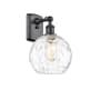 Innovations Lighting Athens 13" Tall Wall Sconce Matte Black / Clear Water Glass
