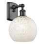 Innovations Lighting White Mouchette 11" Tall Wall Sconce Matte Black / White Mouchette