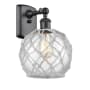 Innovations Lighting Farmhouse Rope 13" Tall Bathroom Sconce Matte Black / Clear / White