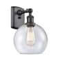 Innovations Lighting Athens 13" Tall Wall Sconce Matte Black / Seedy