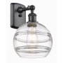 Innovations Lighting Rochester 11" Tall Wall Sconce Matte Black / Clear