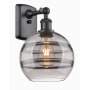 Innovations Lighting Rochester 11" Tall Wall Sconce Matte Black / Light Smoke