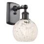Innovations Lighting White Mouchette 9" Tall Wall Sconce Oil Rubbed Bronze / White Mouchette