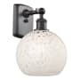 Innovations Lighting White Mouchette 11" Tall Wall Sconce Oil Rubbed Bronze / White Mouchette