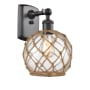 Innovations Lighting Farmhouse Rope 13" Tall Bathroom Sconce Oil Rubbed Bronze / Clear / Black