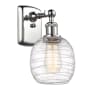 Innovations Lighting Belfast 11" Tall Wall Sconce Polished Chrome / Deco Swirl