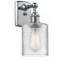 Innovations Lighting Cobleskill Single Light 5" Wide Bathroom Sconce Polished Chrome / Clear Ripple