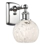Innovations Lighting White Mouchette 9" Tall Wall Sconce Polished Chrome / White Mouchette