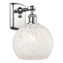 Innovations Lighting White Mouchette 11" Tall Wall Sconce Polished Chrome / White Mouchette