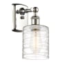 Innovations Lighting Cobbleskill 9" Tall Wall Sconce Polished Nickel / Deco Swirl
