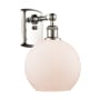 Innovations Lighting Athens 13" Tall Wall Sconce Polished Nickel / Matte White