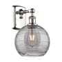 Innovations Lighting Athens Deco Swirl 11" Tall Wall Sconce Polished Nickel / Light Smoke Deco Swirl