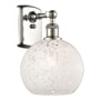 Innovations Lighting White Mouchette 11" Tall Wall Sconce Polished Nickel / White Mouchette