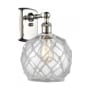 Innovations Lighting Farmhouse Rope 13" Tall Bathroom Sconce Polished Nickel / Clear / White