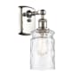Innovations Lighting Candor 12" Tall Bathroom Sconce Polished Nickel / Clear Waterglass