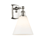Innovations Lighting Berkshire 12" Tall Wall Sconce Polished Nickel / Matte White