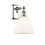 Innovations Lighting Bristol Glass 12" Tall Wall Sconce Polished Nickel / Matte White