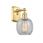 Innovations Lighting Belfast 11" Tall Wall Sconce Satin Gold / Clear Crackle