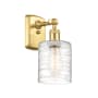 Innovations Lighting Cobbleskill 9" Tall Wall Sconce Satin Gold / Deco Swirl