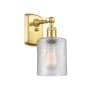 Innovations Lighting Cobbleskill 9" Tall Wall Sconce Satin Gold / Clear