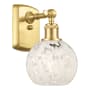 Innovations Lighting White Mouchette 9" Tall Wall Sconce Satin Gold / White Mouchette
