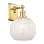 Innovations Lighting White Mouchette 11" Tall Wall Sconce Satin Gold / White Mouchette