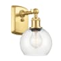 Innovations Lighting Athens 9" Tall Wall Sconce Satin Gold / Clear