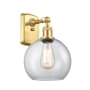 Innovations Lighting Athens 13" Tall Wall Sconce Satin Gold / Clear