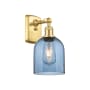 Innovations Lighting Bella 11" Tall Wall Sconce Satin Gold / Princess Blue