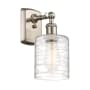 Innovations Lighting Cobbleskill 9" Tall Wall Sconce Brushed Satin Nickel / Deco Swirl