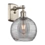 Innovations Lighting Athens Deco Swirl 11" Tall Wall Sconce Brushed Satin Nickel / Light Smoke Deco Swirl